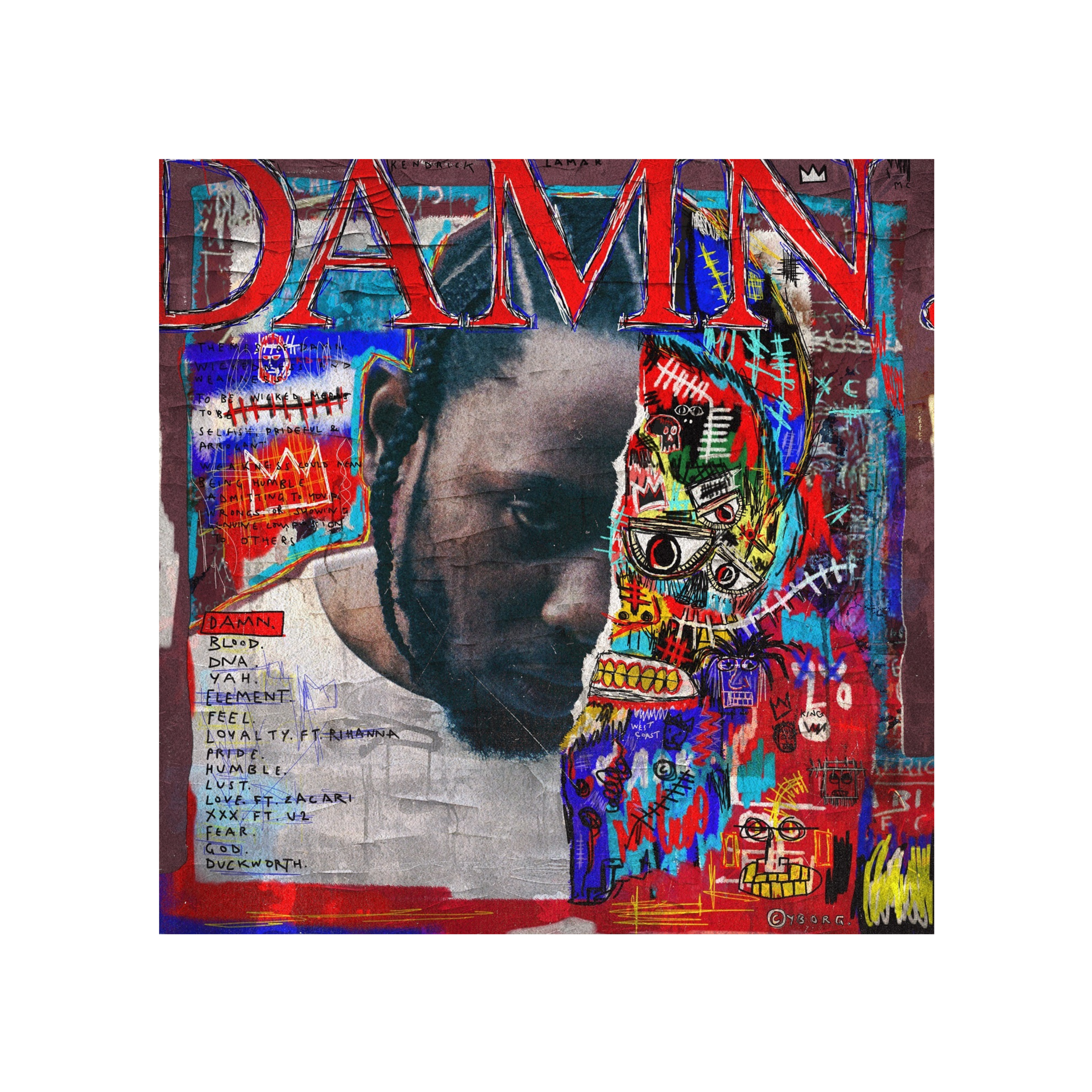 Kendrick Lamar Graffiti Album Cover | Damn Album Cover