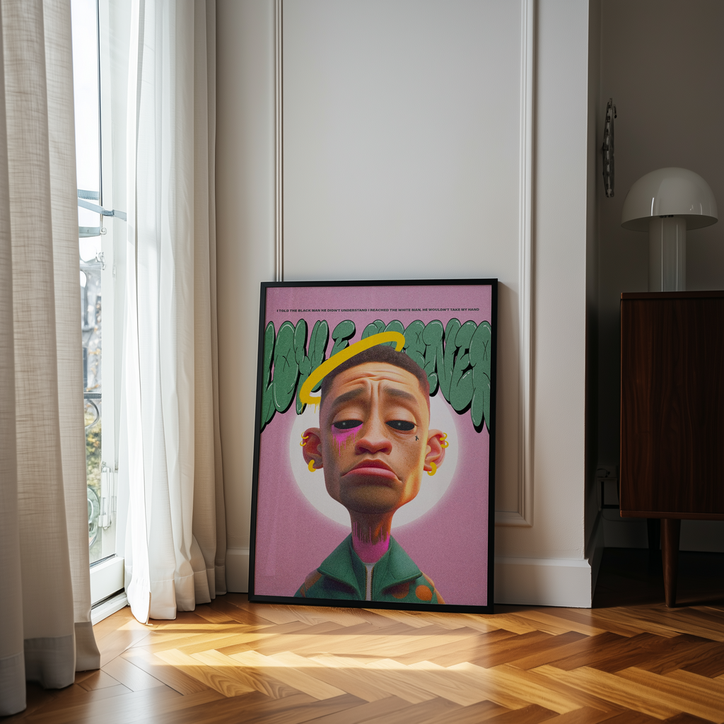 Loyle Carner Caricature Poster | Loyle Carner Wall Decor