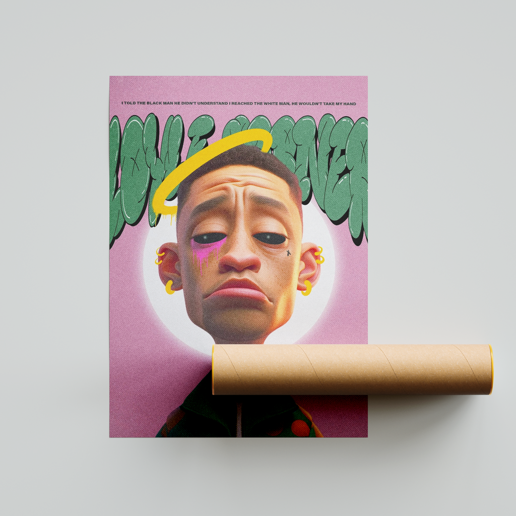 Loyle Carner Caricature Poster | Loyle Carner Wall Decor