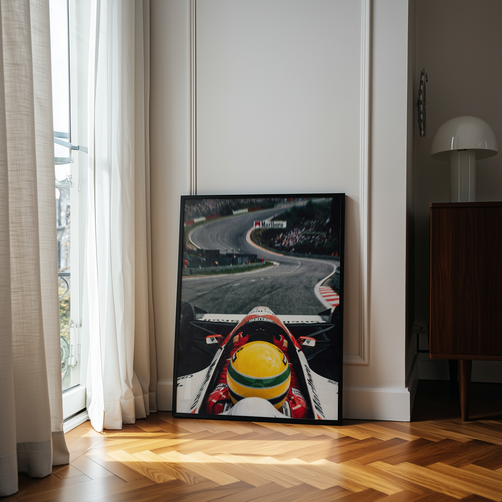 Ayrton Senna Spa Francorchamps - Retro Formula 1 Print