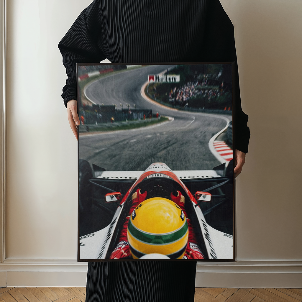 Ayrton Senna Spa Francorchamps - Retro Formula 1 Print