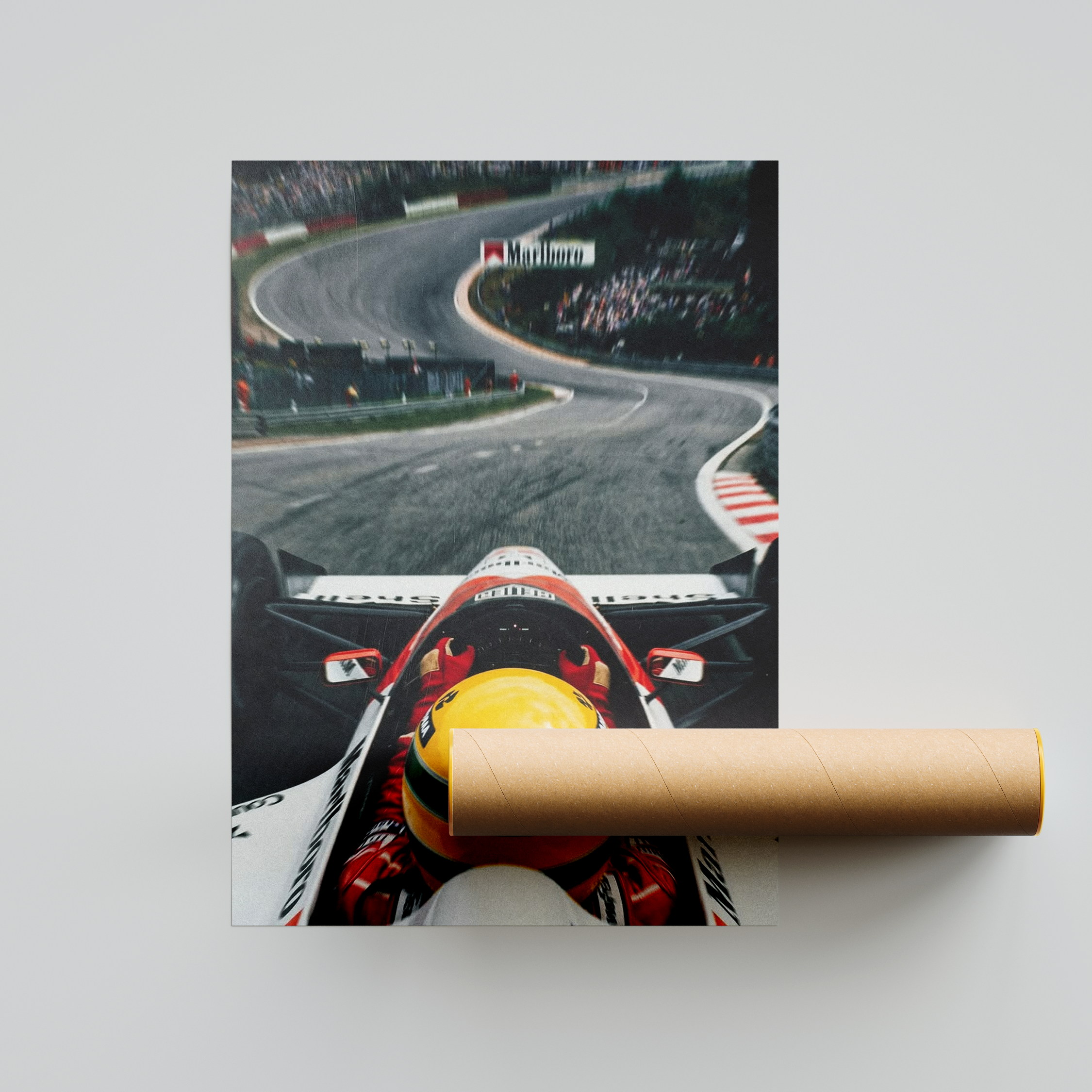 Ayrton Senna Spa Francorchamps - Retro Formula 1 Print